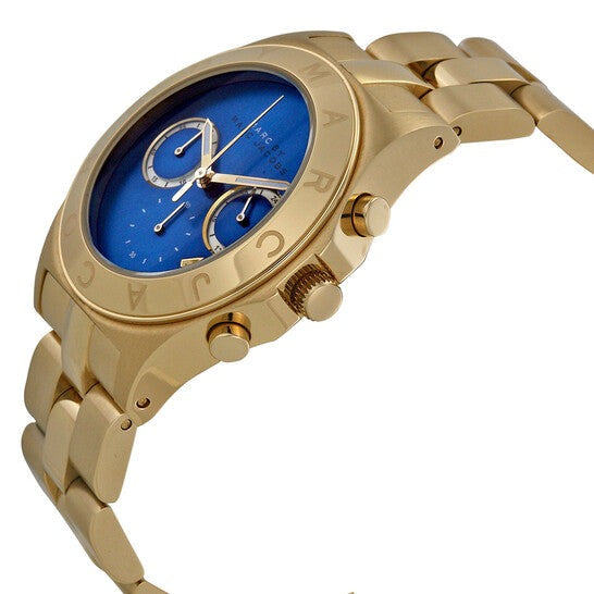  Shop Authentic Marc Jacobs Blade Chronograph Blue Dial Gold Steel Strap Watch for Women - MBM3307 - Luxxuri