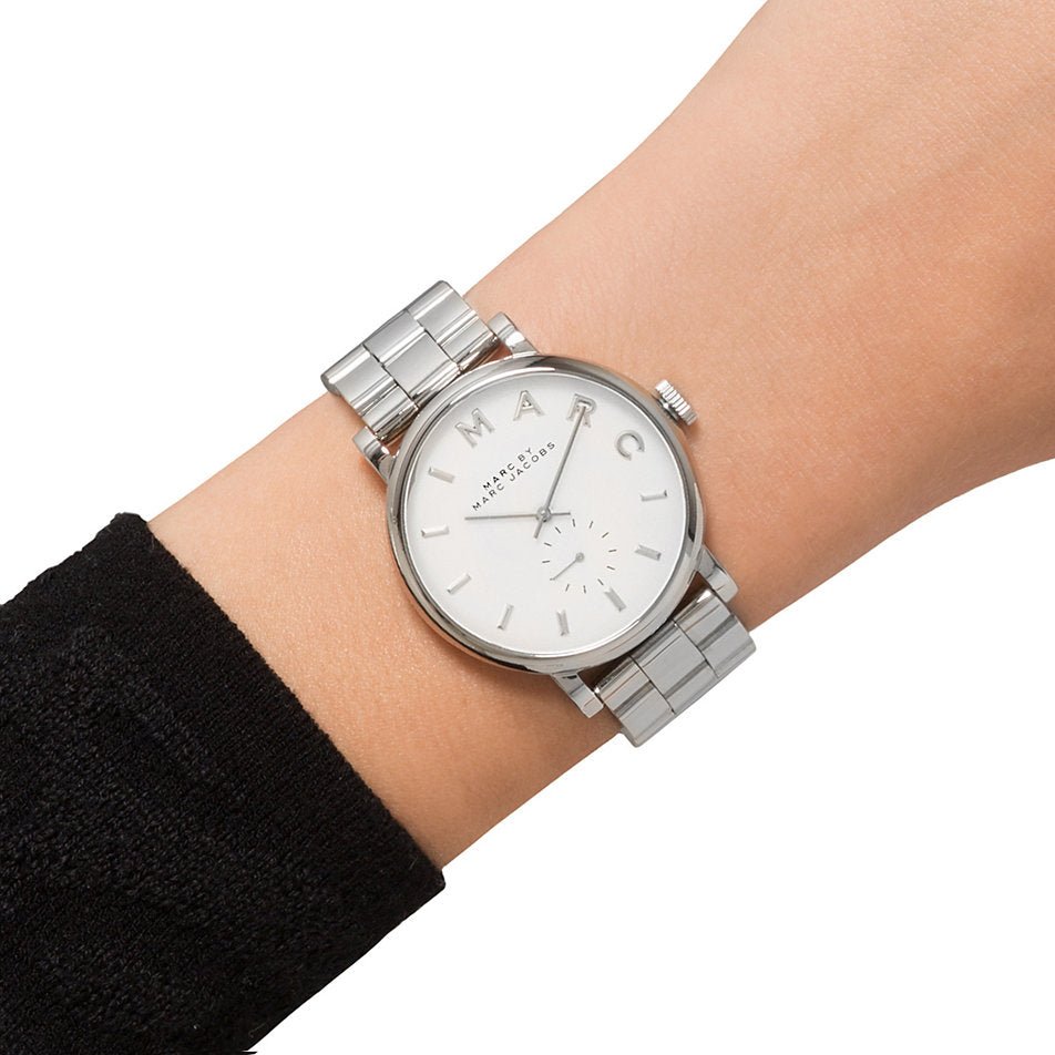  Shop Authentic Marc Jacobs Baker White Dial Silver Steel Strap Watch for Women - MBM3242 - Luxxuri