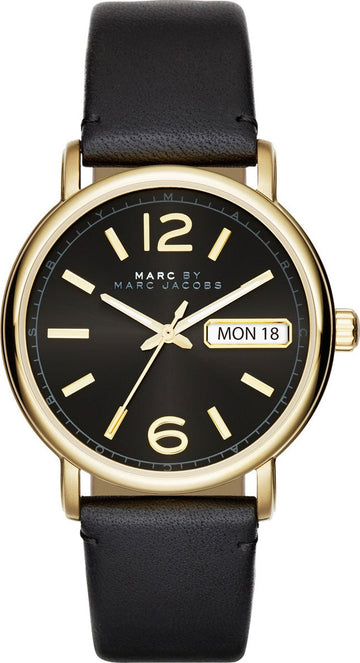  Shop Authentic Marc Jacobs Fergus Black Dial Black Leather Strap Watch for Women - MBM8651 - Luxxuri