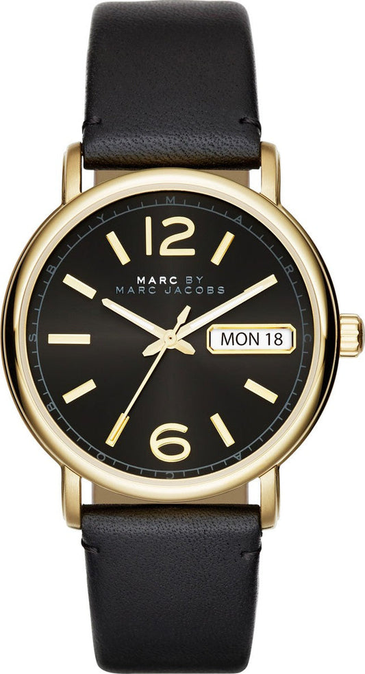  Shop Authentic Marc Jacobs Fergus Black Dial Black Leather Strap Watch for Women - MBM8651 - Luxxuri
