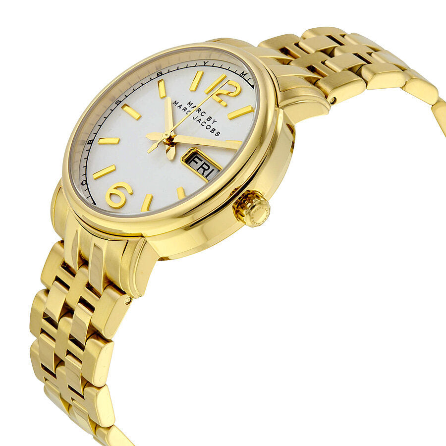  Shop Authentic Marc Jacobs Fergus White Dial Gold Steel Strap Watch for Women - MBM8647 - Luxxuri