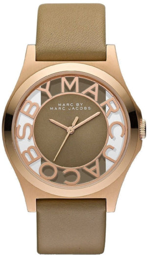  Shop Authentic Marc Jacobs Henry Dinky Skeleton Beige Dial Beige Leather Strap Watch for Women - MBM1245 - Luxxuri