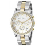  Shop Authentic Marc Jacobs Henry Chronograph Silver Dial Two Tone Steel Strap Watch for Women - MBM3197 - Luxxuri