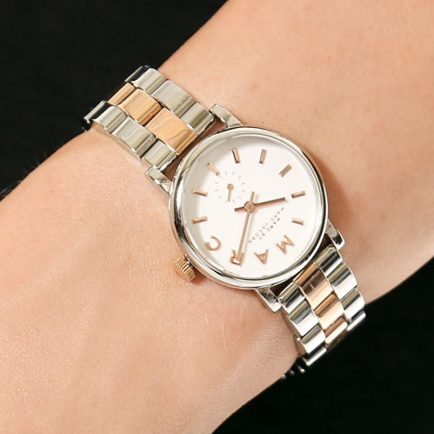  Shop Authentic Marc Jacobs Baker White Dial Two Tone Steel Strap Watch for Women - MBM3312 - Luxxuri