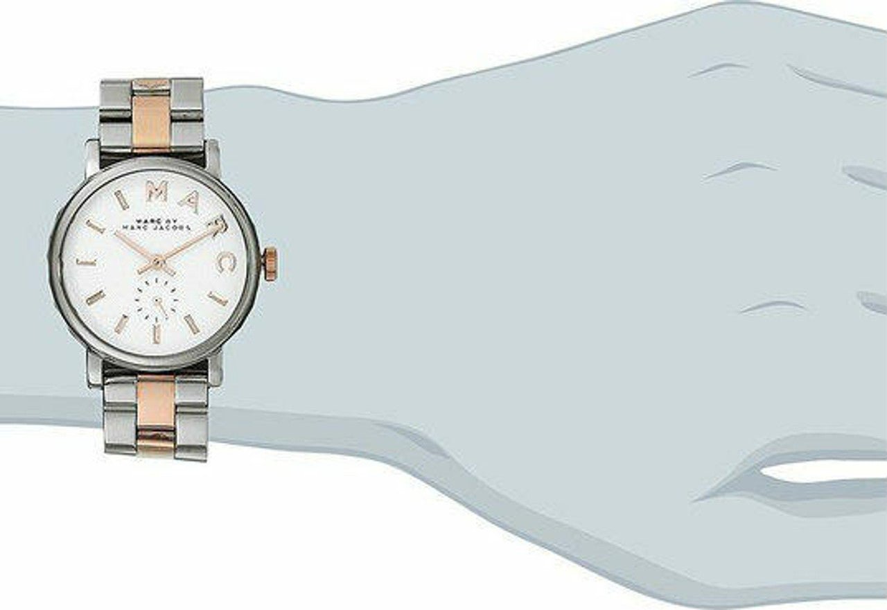  Shop Authentic Marc Jacobs Baker White Dial Two Tone Steel Strap Watch for Women - MBM3331 - Luxxuri