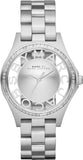  Shop Authentic Marc Jacobs Henry Transparent Silver Dial Silver Steel Strap Watch for Women - MBM3337 - Luxxuri