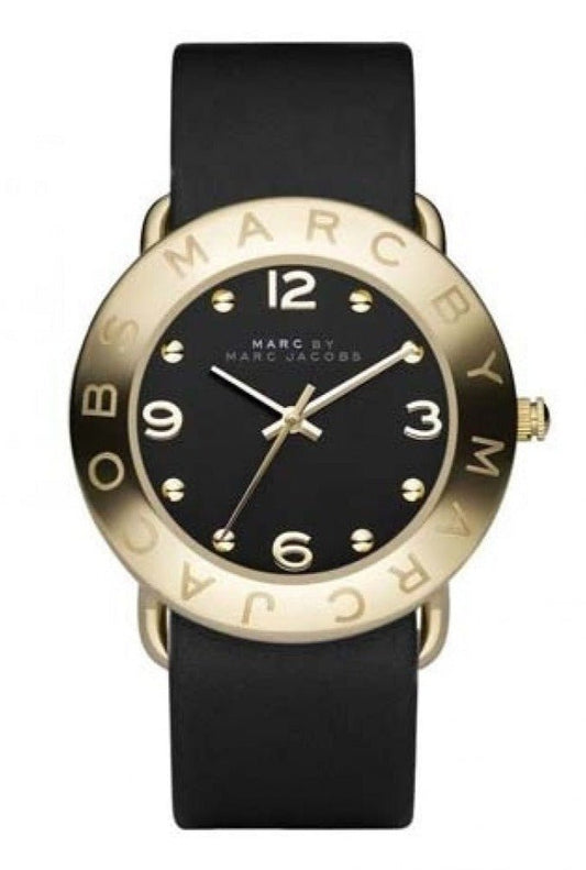  Shop Authentic Marc Jacobs Amy Black Dial Black Leather Strap Watch for Women - MBM1154 - Luxxuri