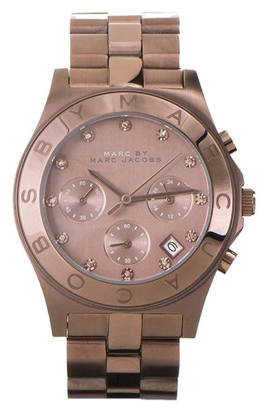  Shop Authentic Marc Jacobs Blade Chronograph Brown Dial Brown Steel Strap Watch for Women - MBM3121 - Luxxuri