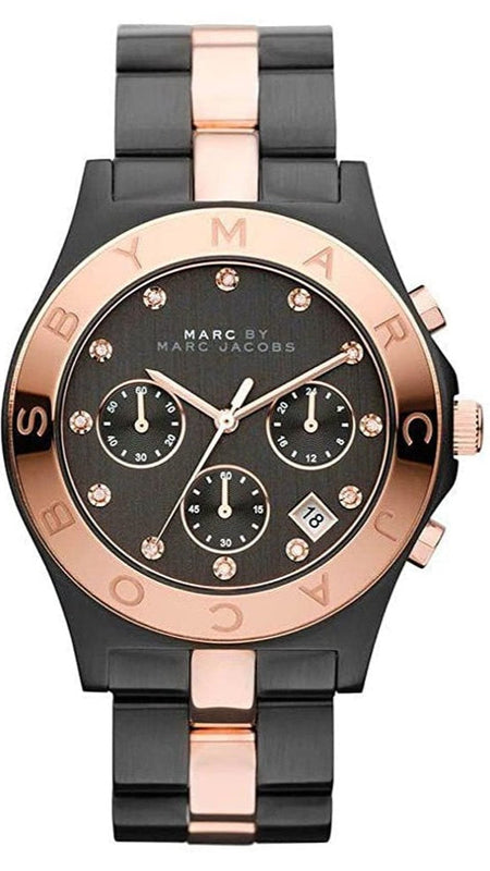  Shop Authentic Marc Jacobs Blade Chronograph Grey Dial Two Tone Steel Strap Watch for Women - MBM3180 - Luxxuri
