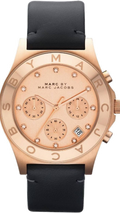  Shop Authentic Marc Jacobs Blade Chronograph Rose Gold Dial Black Leather Strap Watch for Women - MBM1188 - Luxxuri
