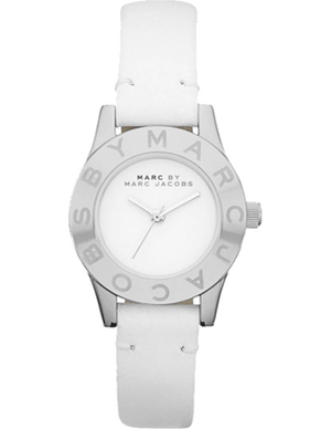  Shop Authentic Marc Jacobs Mini Blade White Dial White Leather Strap Watch for Women - MBM1206 - Luxxuri