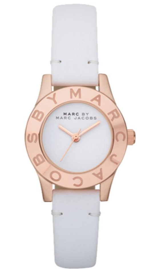  Shop Authentic Marc Jacobs Mini Blade White Dial White Leather Strap Watch for Women - MBM1207 - Luxxuri