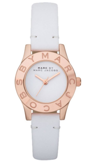  Shop Authentic Marc Jacobs Mini Blade White Dial White Leather Strap Watch for Women - MBM1207 - Luxxuri