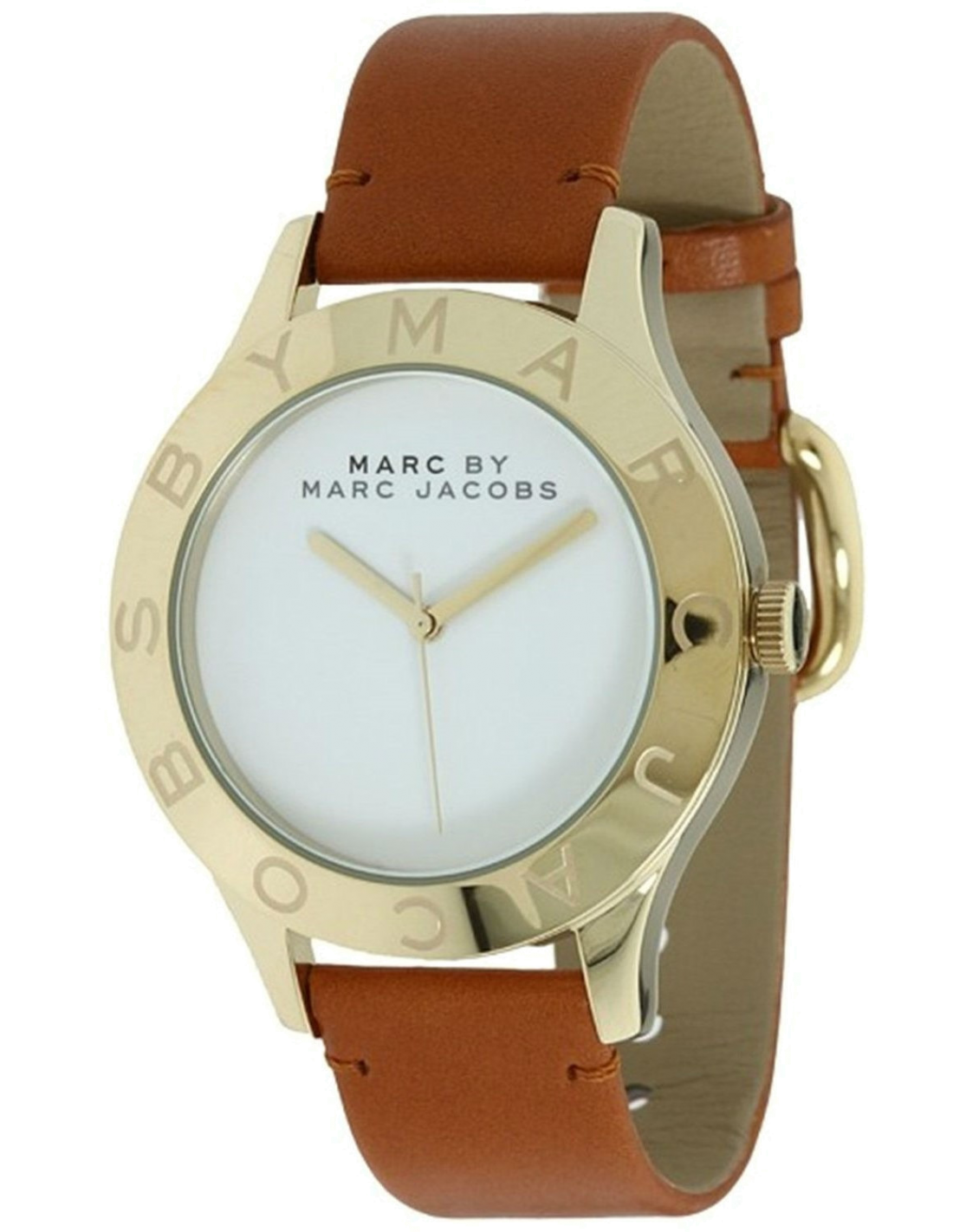 Marc Jacobs Blade White Dial Brown Leather Strap Watch for Women - MBM1218