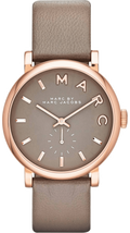 Marc Jacobs Baker Grey Dial Grey Leather Strap Watch for Women - MBM1266