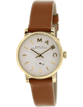 Marc Jacobs Baker White Dial Brown Leather Strap Watch for Women - MBM1317