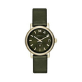 Marc Jacobs Baker Olive Dial Olive Leather Strap Watch for Women - MBM1330