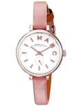 Marc Jacobs Sally White Dial Orange Leather Strap Watch for Women - MBM1355
