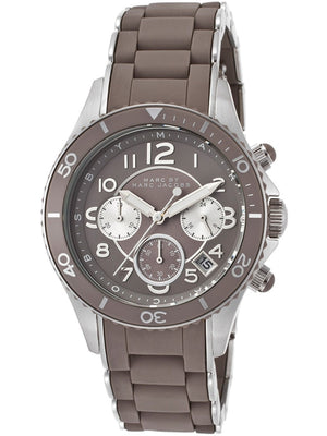  Shop Authentic Marc Jacobs Rock Chronograph Grey Dial Grey Silicone Strap Watch for Women - MBM2595 - Luxxuri
