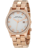 Marc Jacobs Henry Diamonds White Dial Rose Gold Steel Strap Watch for Women - MBM3079