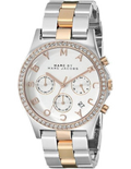 Marc Jacobs Henry Chronograph Silver Dial Two Tone Steel Strap Watch for Women - MBM3106