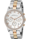  Shop Authentic Marc Jacobs Henry Chronograph Silver Dial Two Tone Steel Strap Watch for Women - MBM3106 - Luxxuri