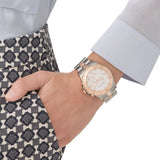  Shop Authentic Marc Jacobs Blade Chronograph Silver Dial Two Tone Steel Strap Watch for Women - MBM3178 - Luxxuri