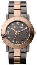 Marc Jacobs Amy Grey Dial Two Tone Steel Strap Watch for Women - MBM3195