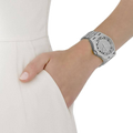 Marc Jacobs Henry Transparent Silver Dial Silver Steel Strap Watch for Women - MBM3205