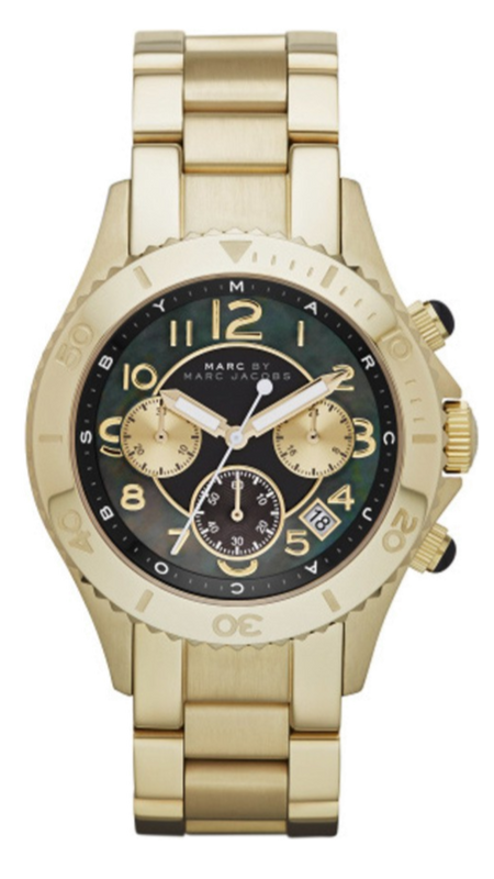 Shop Authentic Marc Jacobs Rock Chronograph Black Dial Gold Steel Strap Watch for Women - MBM3253 - Luxxuri