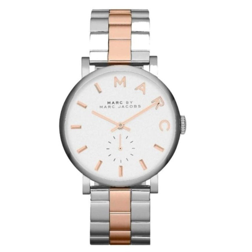  Shop Authentic Marc Jacobs Baker White Dial Two Tone Steel Strap Watch for Women - MBM3312 - Luxxuri