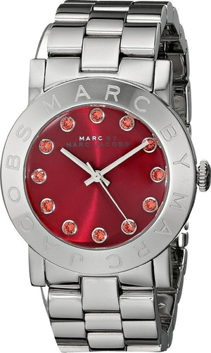  Shop Authentic Marc Jacobs Amy Red Dial Silver Steel Strap Watch for Women - MBM3333 - Luxxuri