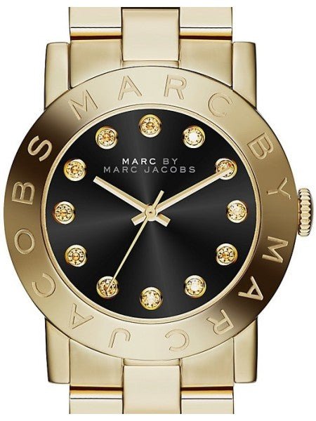  Shop Authentic Marc Jacobs Amy Glitz Black Dial Gold Steel Strap Watch for Women - MBM3334 - Luxxuri