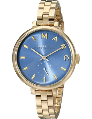  Shop Authentic Marc Jacobs Sally Blue Dial Gold Steel Strap Watch for Women - MBM3366 - Luxxuri