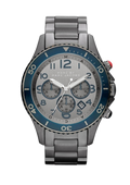 Marc Jacobs Rock Chronograph Silver Dial Silver Steel Strap Watch for Men - MBM5028