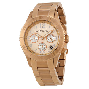  Shop Authentic Marc Jacobs Rock Chronograph Rose Gold Dial Rose Gold Steel Strap Watch for Women - MBM3156 - Luxxuri