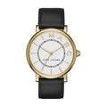 Marc Jacobs Roxy White Dial Black Leather Strap Watch for Women - MJ1532