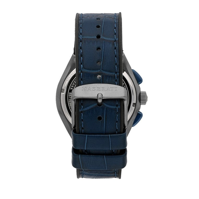  Shop Authentic Maserati Triconic Chronograph White Dial Blue Leather Strap Watch For Men - R8871639001 - Luxxuri