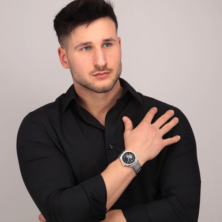  Shop Authentic Maserati Stile Skeleton Automatic Black Dial Silver Steel Strap Watch For Men - R8823142002 - Luxxuri