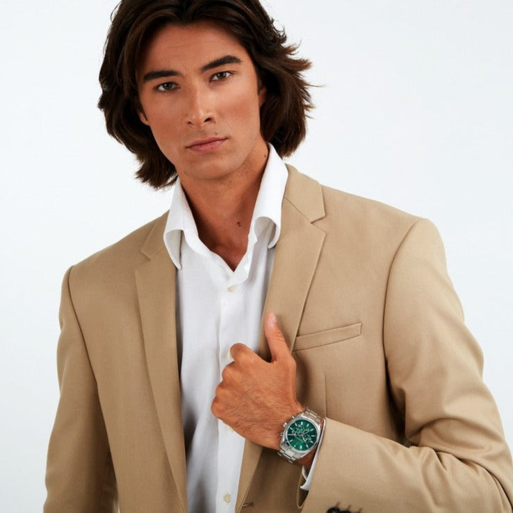  Shop Authentic Maserati Successo Chronograph Green Dial Silver Steel Strap Watch For Men - R8873621017 - Luxxuri