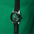 Maserati Traguardo Chronograph Green Dial Black Silicone Strap Watch For Men - R8871612043