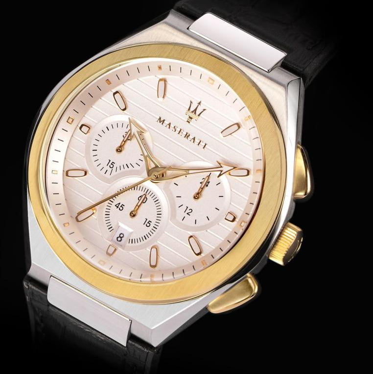  Shop Authentic Maserati Triconic Chronograph White Dial Black Leather Strap Watch For Men - R8871639004 - Luxxuri