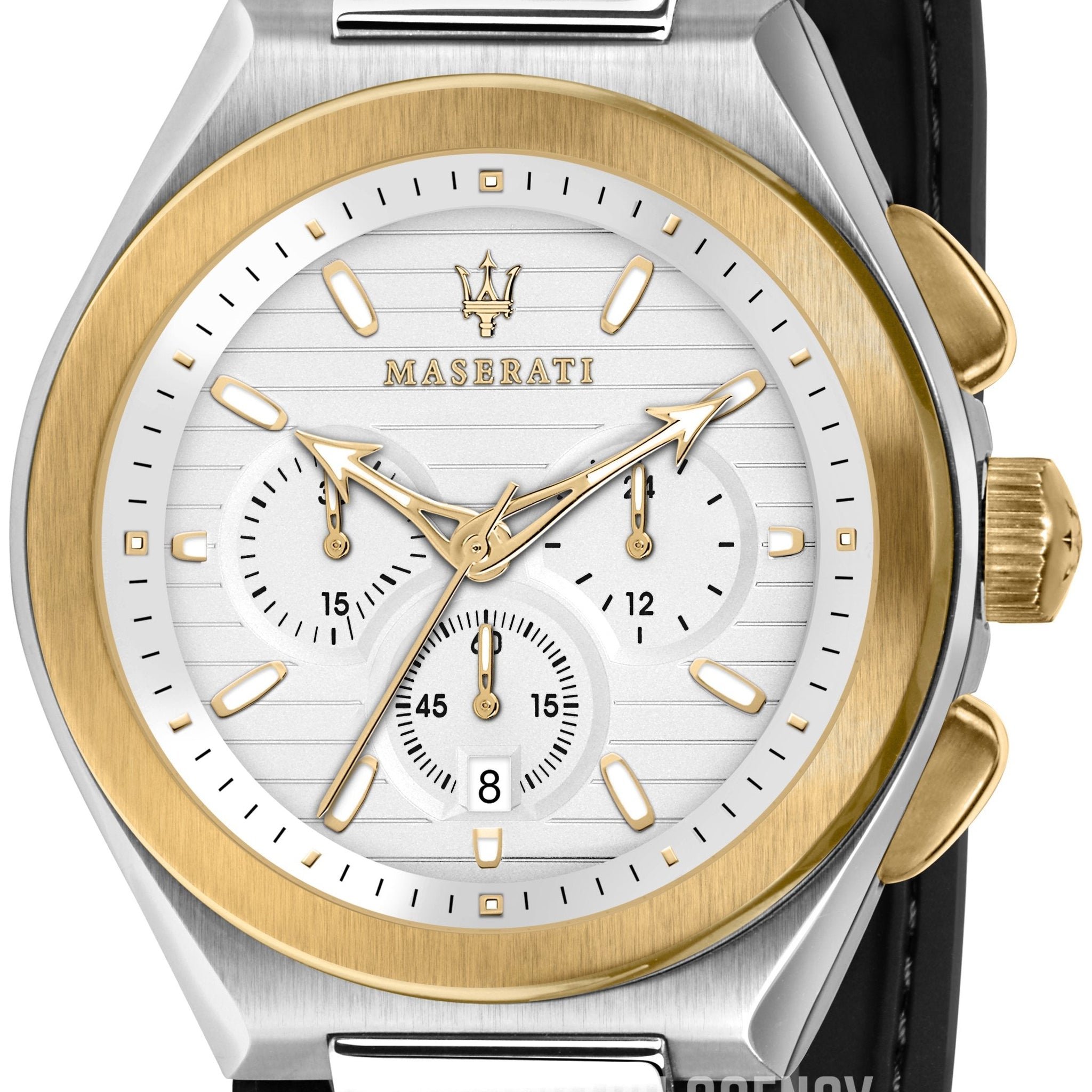  Shop Authentic Maserati Triconic Chronograph White Dial Black Leather Strap Watch For Men - R8871639004 - Luxxuri