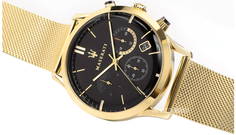  Shop Authentic Maserati Ricordo Chronograph Black Dial Stainless Steel Mesh Bracelet Watch For Men - R8873633003 - Luxxuri