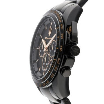  Shop Authentic Maserati Traguardo Chronograph Black Dial Black Steel Strap Watch For Men - R8873612048 - Luxxuri