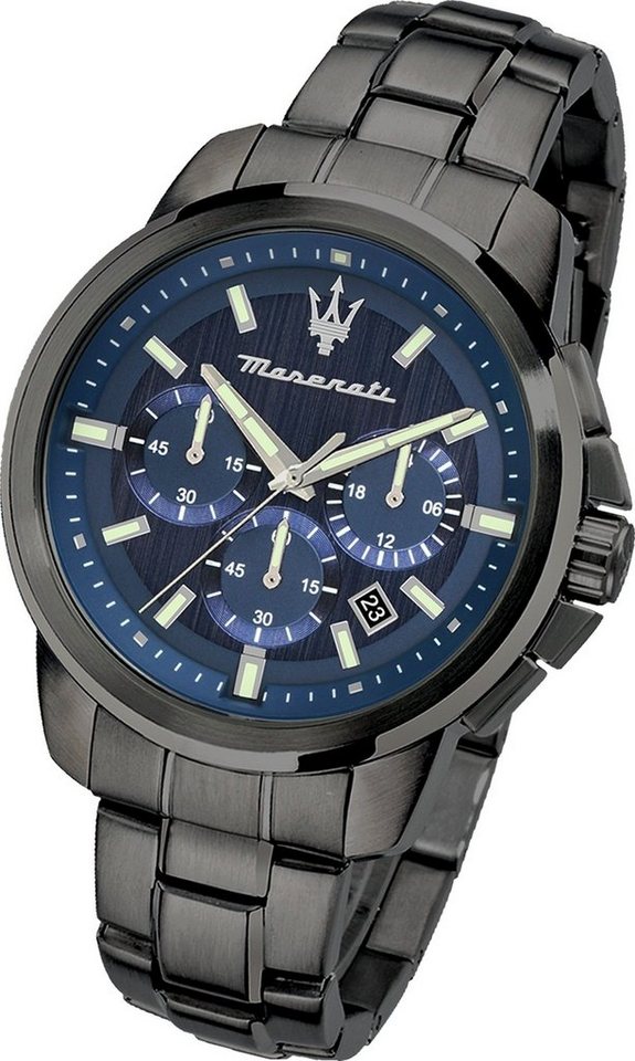  Shop Authentic Maserati Successo Chronograph Blue Dial Black Steel Strap Watch For Men - R8873621005 - Luxxuri