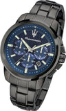  Shop Authentic Maserati Successo Chronograph Blue Dial Black Steel Strap Watch For Men - R8873621005 - Luxxuri