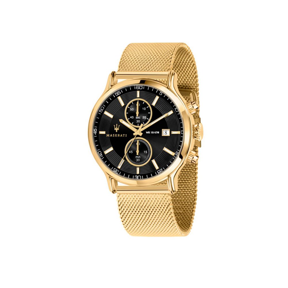  Shop Authentic Maserati Epoca 42mm Black Dial Gold Mesh Bracelet Watch For Men - R8873618007 - Luxxuri