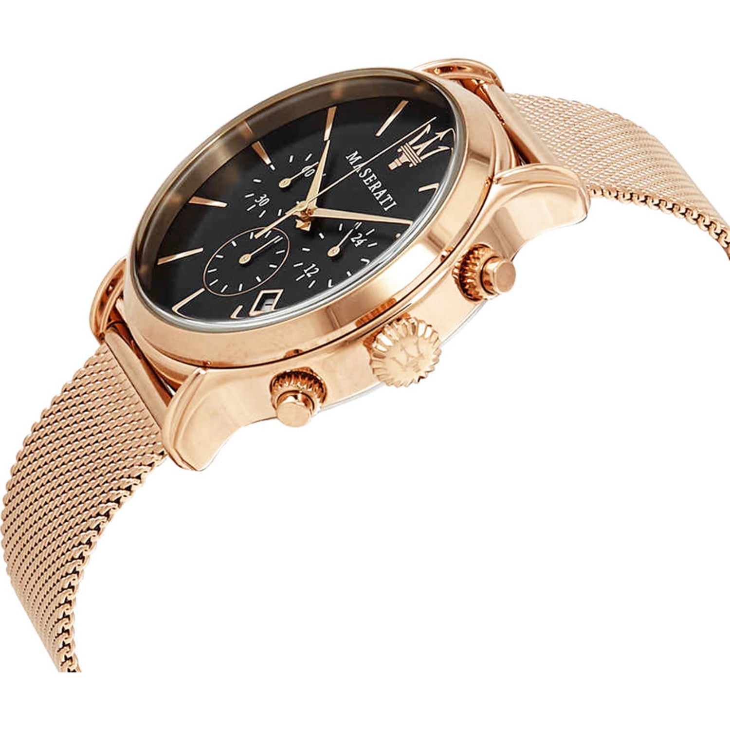  Shop Authentic Maserati Epoca Black Dial Gold Mesh Bracelet Watch For Men - R8873618005 - Luxxuri