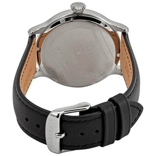  Shop Authentic Maserati Epoca White Dial Black Leather Strap Watch For Men - R8851118002 - Luxxuri